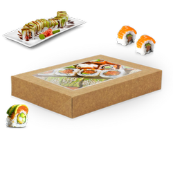 Sushi box z okienkiem 26 x 19 x 5 (paczka 140 szt).
