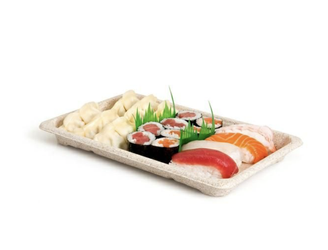 Sushi box z trzciny cukrowej 16,5 x 11,5 x 1,5 (paczka 50 szt).