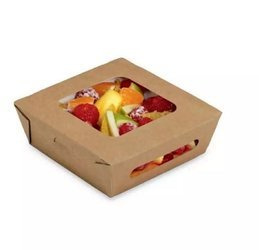 Pudełko papierowe z okienkiem poj. 480 ml  14 x 14 x 4 (paczka 50 szt).