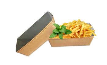 Tacka papierowa na frytki 13,5 x 7,5 x 3,7 (paczka 630 szt).