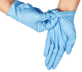 Rękawice nitrylowe, bezpudrowe - rozmiar L (paczka 100 szt).