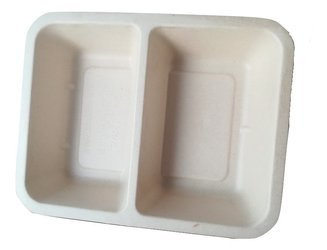 Pojemnik do zgrzewania z trzciny cukrowej 2-dzielny 22,8 x 17,9 x 4,5 (paczka 50 szt).