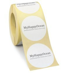 Naklejka z Twoim logo - okrąg średnica 6 cm (rolka 5000 szt).