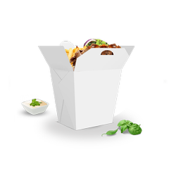 Kebab noodle box kwadratowy 1000 ml  (paczka 100 szt).