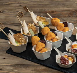 Miseczka fingerfood z trzciny cukrowej  30 mm x 55 mm (paczka 100 szt).