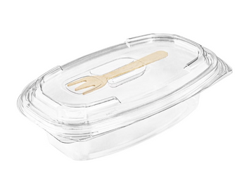 Pojemnik sałatkowy z drewnianym widelcem poj. 250 ml (paczka 400 szt).