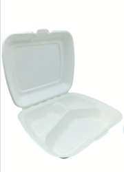 Menu box 3 komorowy z trzciny cukrowej 230 x 205 x 40/70 (paczka 50 szt).