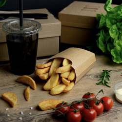 Pudełko na frytki  100 mm 105 mm (paczka 500 szt).