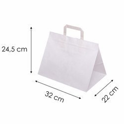 Torba papierowa biała 32 cm x 22 cm x 24,5 cm (paczka 250 szt).