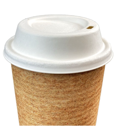 Pokrywka 90 mm z trzciny cukrowej z otworem do kubka 300 - 500 ml (paczka 50 szt).