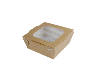 Opakowanie na wynos z okienkiem średnie 125 x 125 x 60 mm (paczka 140 szt).