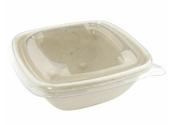 Pokrywka PET do misek kwadratowych z trzciny cukrowej (paczka 50 szt) 