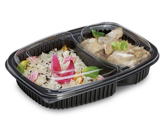 Pudełko obiadowe 2-dzielne poj. 1250 ml, pokrywkę COVCOOK1250TP-B należy kupić oddzielnie (paczka 40 szt).