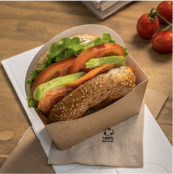 Pudełko papierowe na bajgla  12 x 12 x 4,5 (paczka 100 szt).