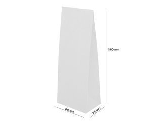 Torebka klockowa biała 19 cm x 8 cm x 6,5 cm (karton  1200 szt).