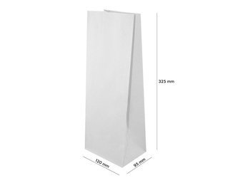 Torebka klockowa biała 12 x 9,5 x 32,5 (karton  1000 szt).