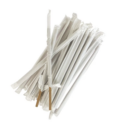 Słomka papierowa pojedynczo pakowana średnica 6 mm (paczka 250 szt).