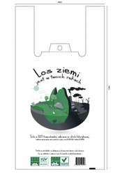 Biodegradowalna reklamówka eko z PLA 55 x 30 x 7 (paczka 100 szt).