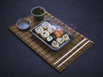 Pudełko PLA na sushi małe 17,5 x 12,5 x 4 (paczka 100 szt).