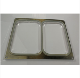 Ramka 2-dzielna, pasuje do zgrzewarki AG02MP do tacek 227 mm x 178 mm Ilość: ( 1 szt). 